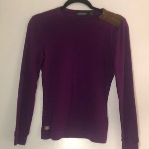 LAUREN RALPH LAUREN Long Sleeve Elbow Patch